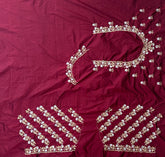 NR402M -Maroon Colour Computer Work Blouse