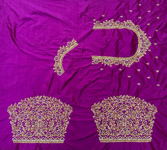 NR1300MP -Magenta Pink Colour Computer Maggam Work Blouse