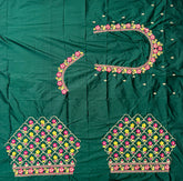 NR485BG -Bottle Green Colour Computer Multi Work Blouse