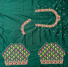 NR485BG -Bottle Green Colour Computer Multi Work Blouse