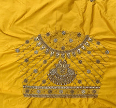 NR851Y -Yellow Colour Computer Maggam Work Blouse