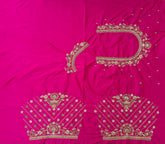 NR859P -Pink Colour Computer Maggam Work Blouse