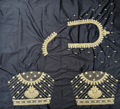 NR851BL -Black Colour Computer Maggam Work Blouse