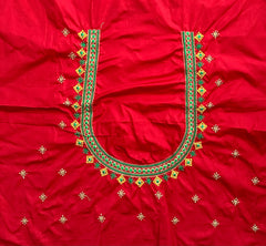 NR499R- Red Colour Computer Multi Work Blouse