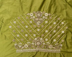 NR859MD -Mahendi Colour Computer Maggam Work Blouse