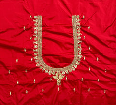 NR851R - Red Colour Computer Maggam Work Blouse