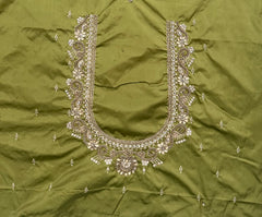 NR859MD -Mahendi Colour Computer Maggam Work Blouse