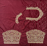 NR1300DM -Dark Maroon Colour Computer Maggam Work Blouse