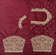 NR1300DM -Dark Maroon Colour Computer Maggam Work Blouse