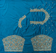 NR1300RG -Rama Green Colour Computer Maggam Work Blouse