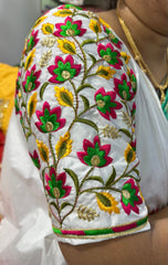 NR479W - White Colour Computer Multi Work Blouse