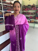 SR1001PR Purple Colour Chinnon Saree