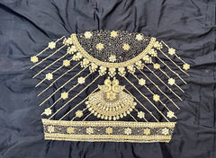 NR851BL -Black Colour Computer Maggam Work Blouse