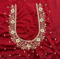 NR400M -Maroon Colour Computer Work Blouse