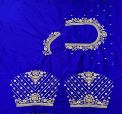 NR859IB -Ink Blue Colour Computer Maggam Work Blouse