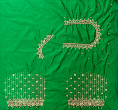 NR929G- Green Colour Computer Maggam Work Blouse