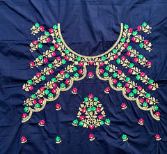 NR484NB -Navy Blue Colour Computer Multi Work Blouse