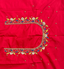 NR895R - Red Colour Maggam Work Blouse