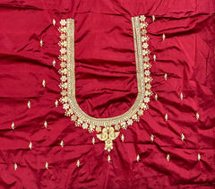 NR851DM - Dark Maroon Colour Computer Maggam Work Blouse