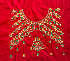 NR484R -Red Colour Computer Multi Work Blouse