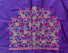 NR495V- Violet Colour Computer Multi Work Blouse