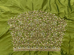NR1300MG -Mahendi green Colour Computer Maggam Work Blouse