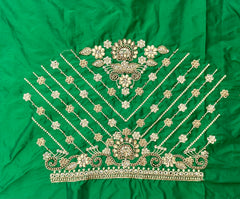 NR859G - Green Colour Computer Maggam Work Blouse