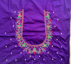 NR495V- Violet Colour Computer Multi Work Blouse