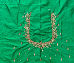 NR896G - Green Colour Maggam Work Blouse