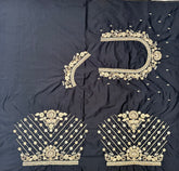 NR859BL -Black Colour Computer Maggam Work Blouse