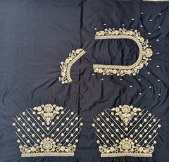 NR859BL -Black Colour Computer Maggam Work Blouse