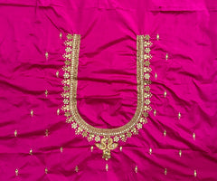 NR851P - Pink Colour Computer Maggam Work Blouse