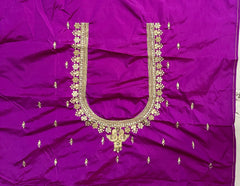 NR851MP - Magenta Pink Colour Computer Maggam Work Blouse