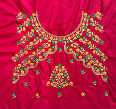 NR484TP -Tomato Pink Colour Computer Multi Work Blouse