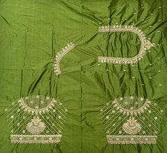 NR851MG - Mahendi Green Colour Computer Maggam Work Blouse