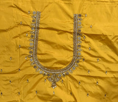 NR851Y -Yellow Colour Computer Maggam Work Blouse