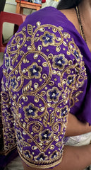 NR1300V - Violet Colour Computer Maggam Work Blouse