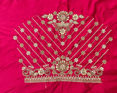 NR859TP -Tomato Pink Colour Computer Maggam Work Blouse