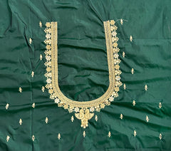 NR851BG - Bottle Green Colour Computer Maggam Work Blouse