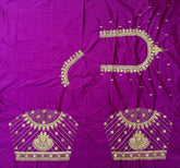 NR851MP - Magenta Pink Colour Computer Maggam Work Blouse