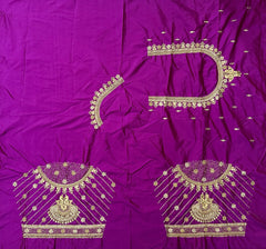 NR851MP - Magenta Pink Colour Computer Maggam Work Blouse