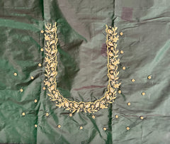 NR928BBG -Bottle Green Colour Maggam Work Blouse