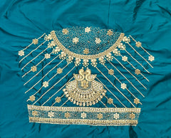 NR851RG -Rama Green Colour Computer Maggam Work Blouse