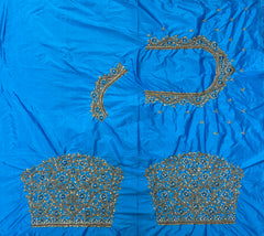 NR1300SB -Sky Blue Colour Computer Maggam Work Blouse