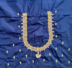 NR849NB- Navy Blue Colour Computer Maggam Work Blouse