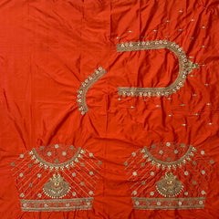 NR851OR - Orange Colour Computer Maggam Work Blouse