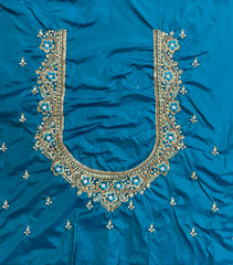 NR1300RG -Rama Green Colour Computer Maggam Work Blouse