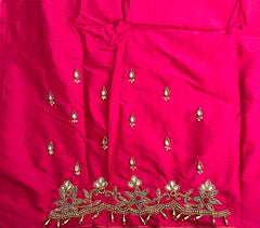 NR896TP -Tomato Pink Colour Maggam Work Blouse