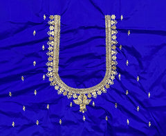 NR851IB -Ink Blue Colour Computer Maggam Work Blouse