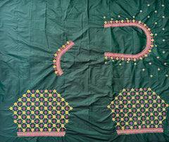 NR499BG- Bottle Green Colour Computer Multi Work Blouse